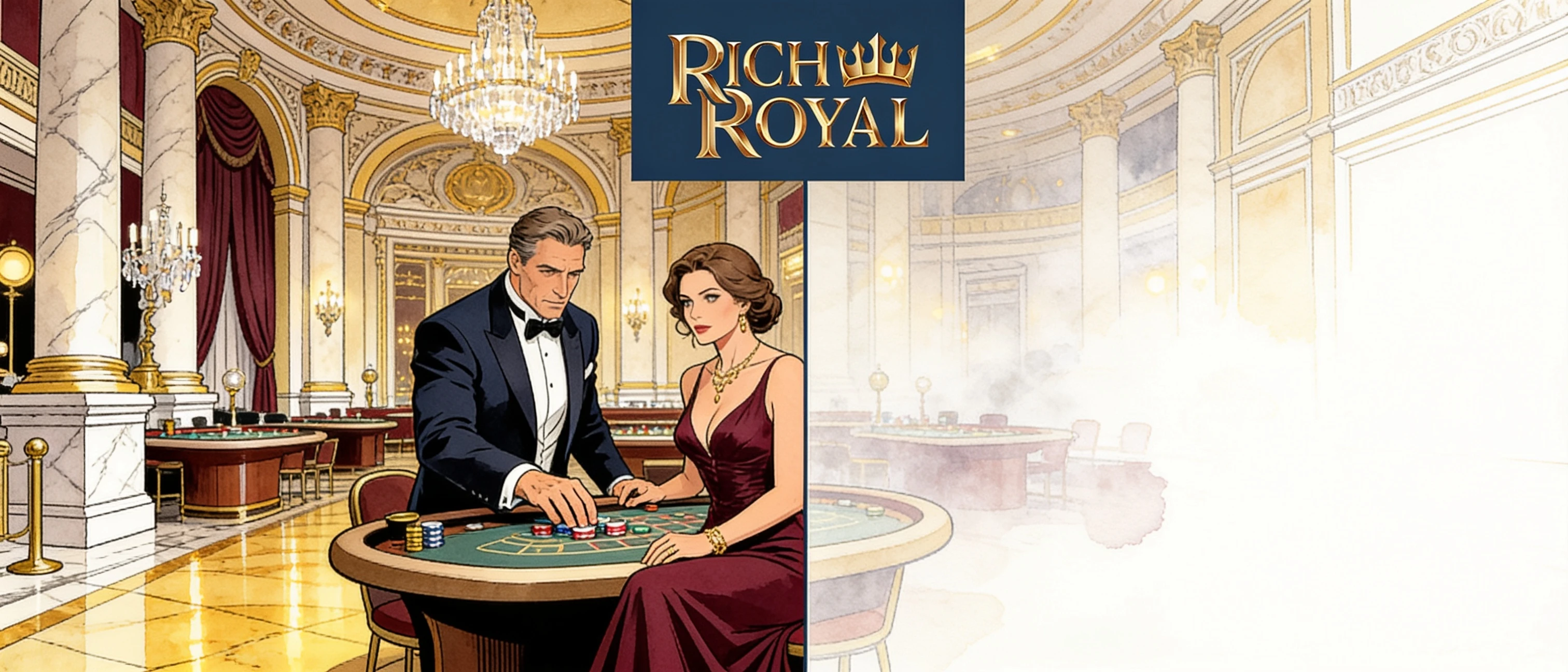 Rich Royal Casino mit Roulette-Tisch